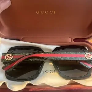 ?Gucci?Authentic Square Black GG Logo 54mm Sunglasses Black with Case & Cloth Gucci | Accessories | Gucciauthentic Square Black Gg Logo  main image 2